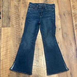 American Eagle Outfitters Dark Blue Wide Leg Jeans